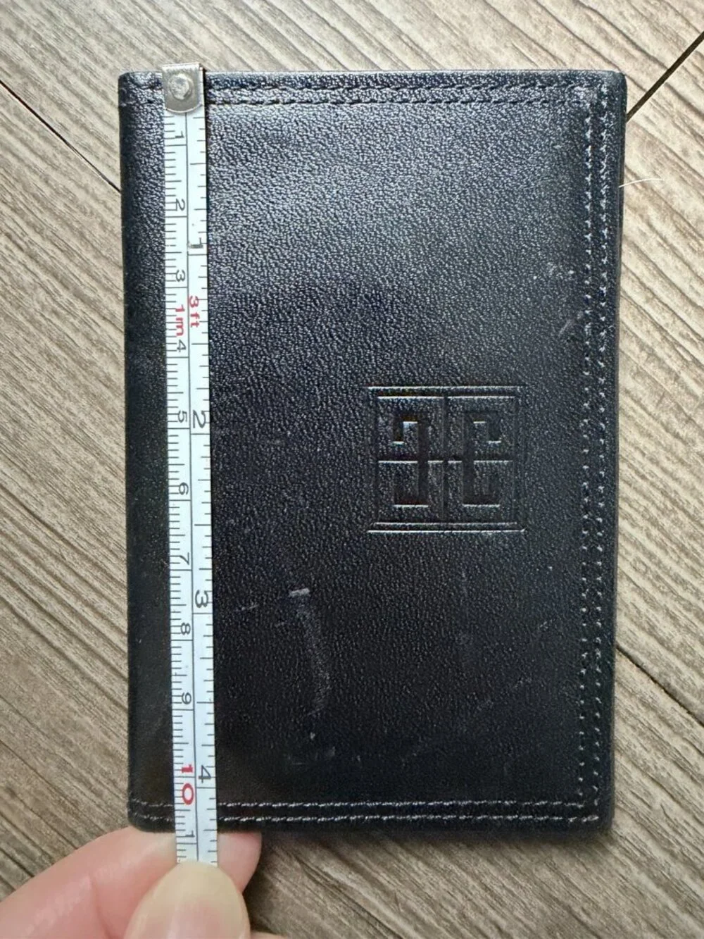 Givenchy Paris Men’s Black Leather Bifold Card Wallet Engraved Logo Minimalistic